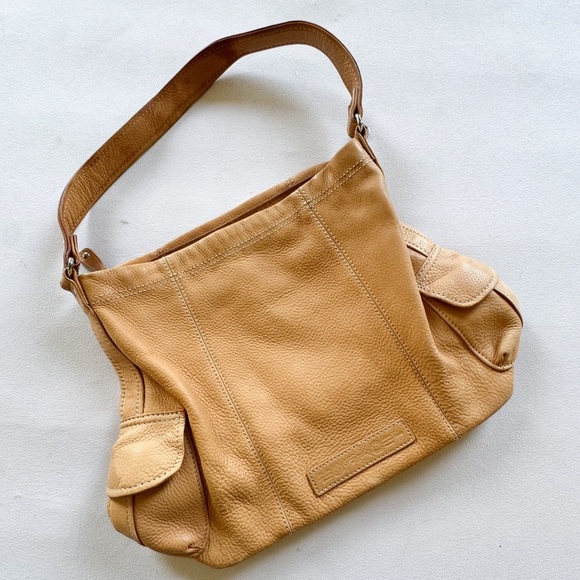Vintage Fossil 75082 Camel Pebble Leather Shoulder Bag Purse